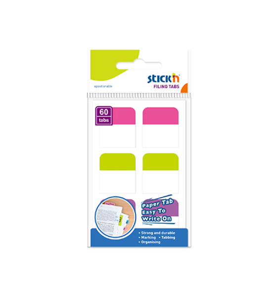 Pestañas p/folders, (28 mm x 25 mm), Blister x Colores Magenta,  60 Pestañas x Blister