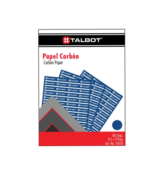 Papel Carbonico p/Copia, Tam. Carta (8.5" x 11"), Azul, Caja x 100 h.