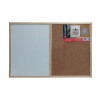 Pizarra Blanca y de Corcho, 60 cm x 91 cm (24" x 36"), Marco de Mardera, Unidad