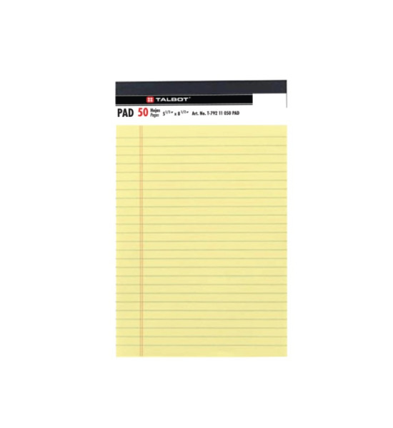 Libreta Rayada, 50 h., Hojas Amarillas, 5.5" x 8.5", 1 Und.