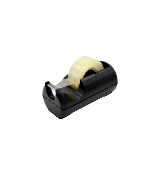 Dispensador de Cinta Adhesiva, 110x53x50 mm, para rollos hasta 19mm x 33m, Negro, Unidad