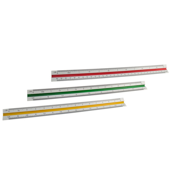 Escalímetro Plástico, 30 cm, Escala: 1:20:25:50:75:100:125, Unidad