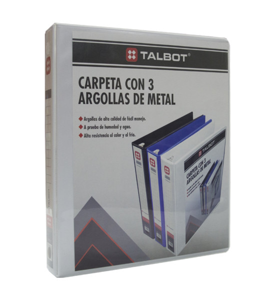 Carpeta con Visor, 3 Argollas, O-Ring, 1.0 pulg, Tam. Carta, Blanco, 1 Und.