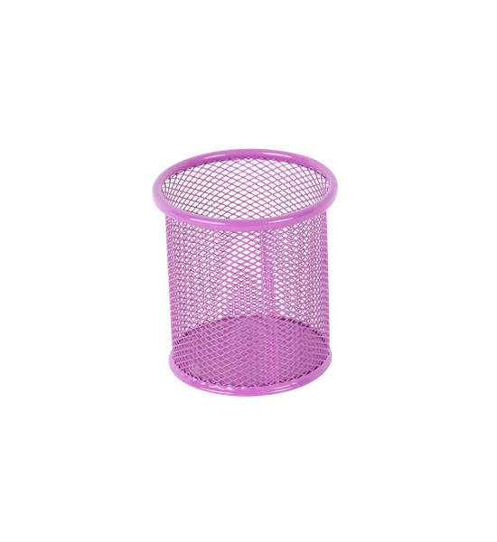 Porta Lápices, Metálico, Circular, (9.5 cm Alto x 8.5 cm Ancho x 8.5 cm Prof),  Morado Pastel, Unidad