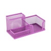 Organizador de Escritorio, Metálico, 3 Compartimentos, (10 cm Alto x 20.5 cm Ancho x 10 cm Prof.),  Morado Pastel, Unidad.