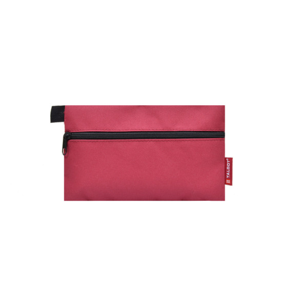 Cartuchera/Estuche Escolar, 13 x 22.5 x 1.5 cm, Colores Lisos, Rojo Vino, 1 Und.