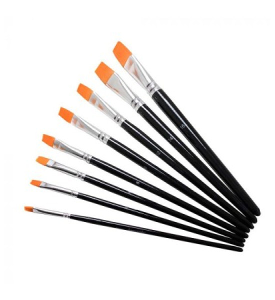 Pinceles, Nylon Planos, Nro. 6, Caja x 12 Unds.