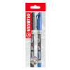 Marc. Permanente, Write-4-all, Punta Redonda, Fine F, 0.7 mm, Pack x 2 Unds. Azul y Negro