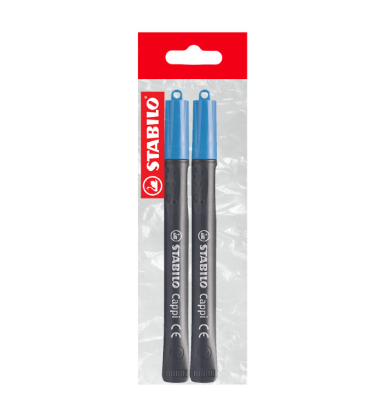 Marc. Permanente, Cappi, Punta Redonda, M 1.0 mm, Pack x 2 Unds. Azul