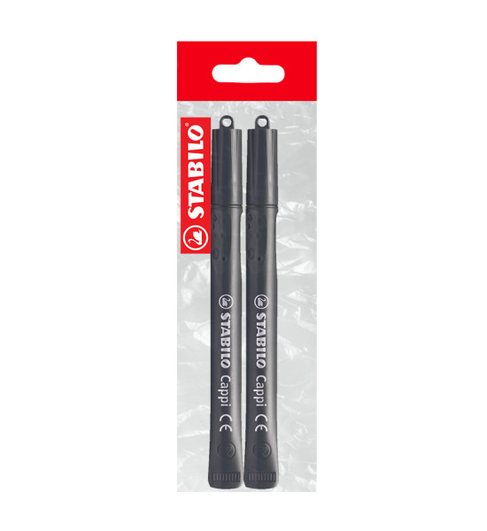 Marc. Permanente, Cappi, Punta Redonda, M 1.0 mm, Pack x 2 Unds. Negro