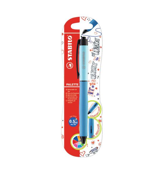 Rollerball Retractil, Palette, Punta Fina 0.4 mm, Tinta Azul - Cuerpo Celeste, Pack x 1 Und,