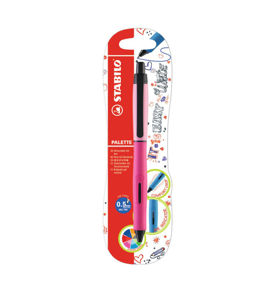 Rollerball Retractil, Palette, Punta Fina 0.4 mm, Tinta Azul - Cuerpo Rosado, Pack x 1 Und,