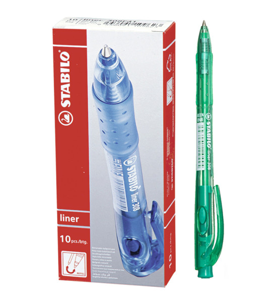 Bolígrafo Retractil, Liner 308 Grip, Punta Fina 0.38 mm, Rosado, Caja x 10 Unds. 