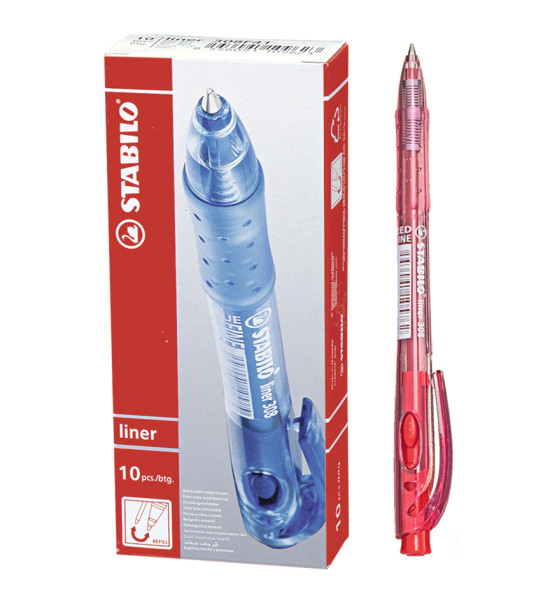 Bolígrafo Retractil, Liner 308 Grip, Punta Fina 0.38 mm, Azul, Caja x 10 Unds. 