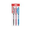 Bolígrafo Retractil, Liner 308NF, Punta Aguja 0.38 mm, Pack x 3 Unds., Azul, Negro, Rojo