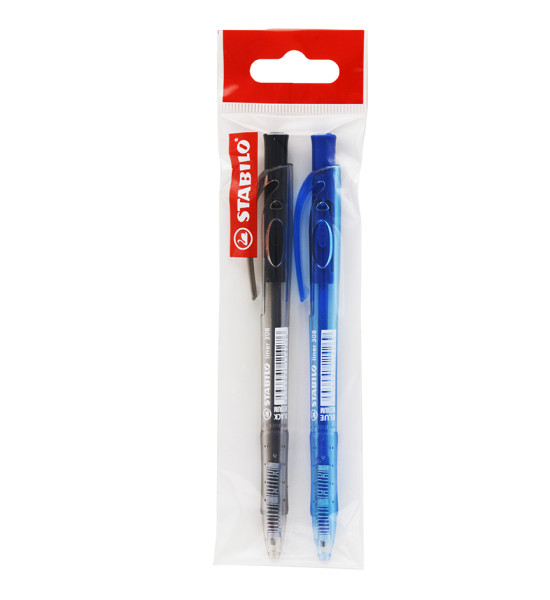 Bolígrafo Retractil, Liner 308, Punta Media 0.45 mm, Pack x 2 Unds. Azul y Negro