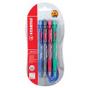 Bolígrafo Retractil, Marathon 318, Punta Media 0.45 mm, Blister x 4 Unds., Azul, Negro, Rojo, Verde
