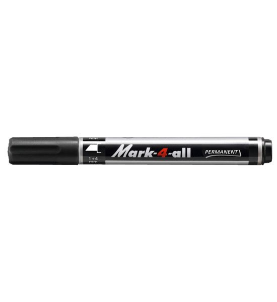 Marc. Permanente, Mark-4-all, Punta Biselada, 1.0-4.0 mm, Negro, Unidad