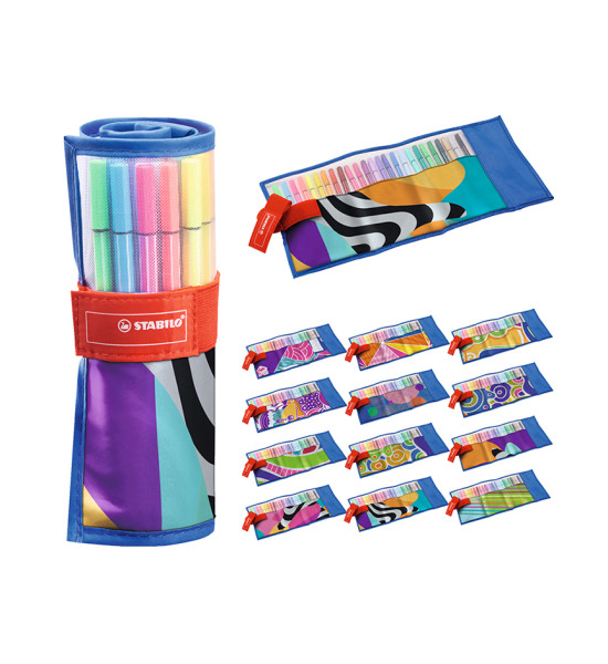 Marcador, Pen 68, Punta 1.0 mm, Estuche Enrrollable (Just Like You) x 25. 25 Colores Surtidos