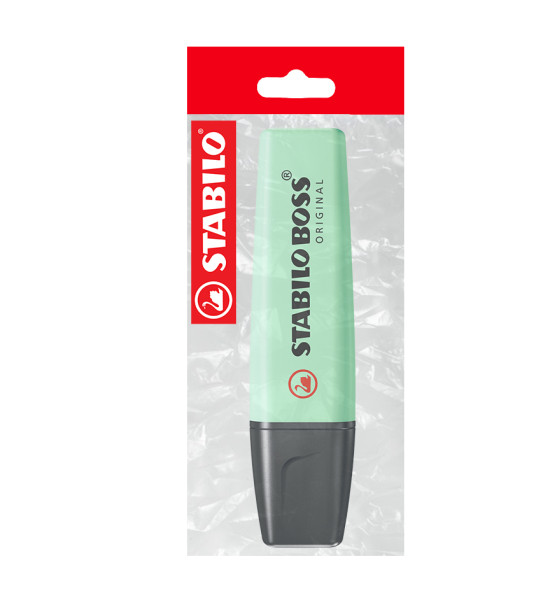 Resaltador, Boss, Punta Biselada 2.0-5.0 mm, Colores Pastel, Toque de Menta, Pack x 1 Und.