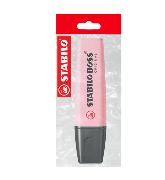 Resaltador, Boss, Punta Biselada 2.0-5.0 mm, Colores Pastel, Rubor Rosa, Pack x 1 Und.