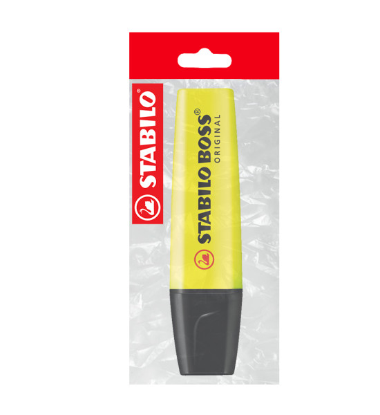 Resaltador, Boss, Punta Biselada 2.0-5.0 mm, Colores Fluo, Amarillo, Pack x 1 Und.