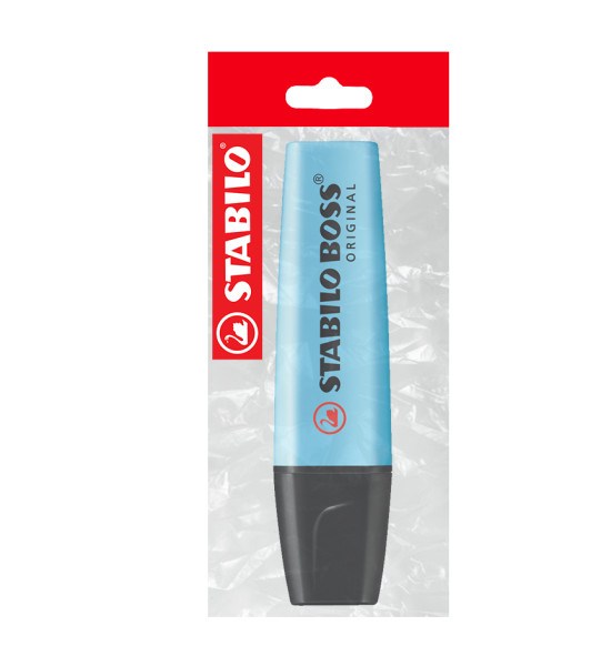 Resaltador, Boss, Punta Biselada 2.0-5.0 mm, Colores Fluo, Azul, Pack x 1 Und.