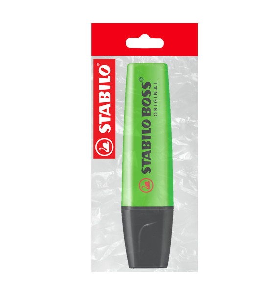Resaltador, Boss, Punta Biselada 2.0-5.0 mm, Colores Fluo, Verde, Pack x 1 Und.