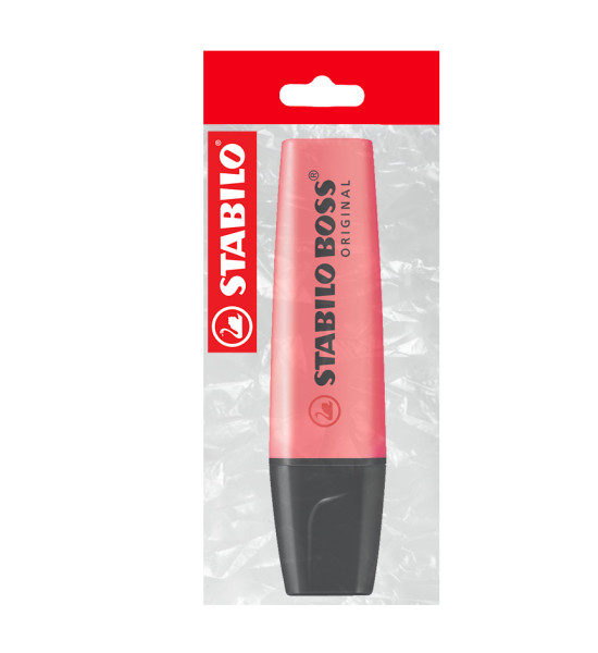 Resaltador, Boss, Punta Biselada 2.0-5.0 mm, Colores Fluo, Rojo, Pack x 1 Und.