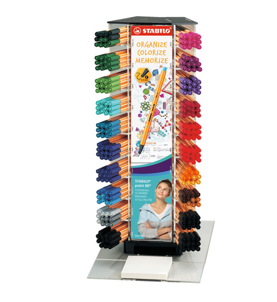 Micropunta/Felpa, Point 88, Punta Fina  0.4 mm, Exhibidor x 240 Unds, 20 Colores Surtidos