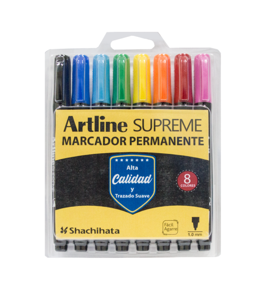 Marc. Permanente, EPF700, Punta Redonda, 1.0 mm, Estuche x 8, Varios Colores