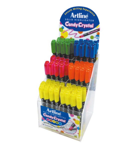 Resaltador Seco, EK-680, Exhibidor x 72 Unds. Colores Neon Surtidos
