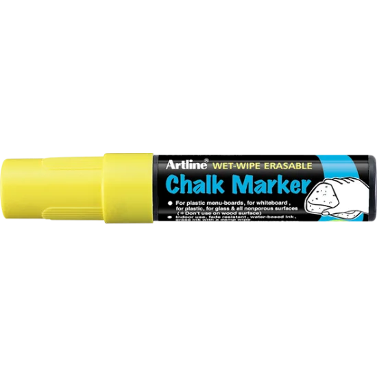 Chalk Marker, EPW-12, Square Tip, 12.0 mm, Yellow, Unit