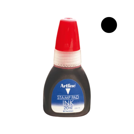 Stamp Pad Ink, Black, Bottle x 20 mL, Unit