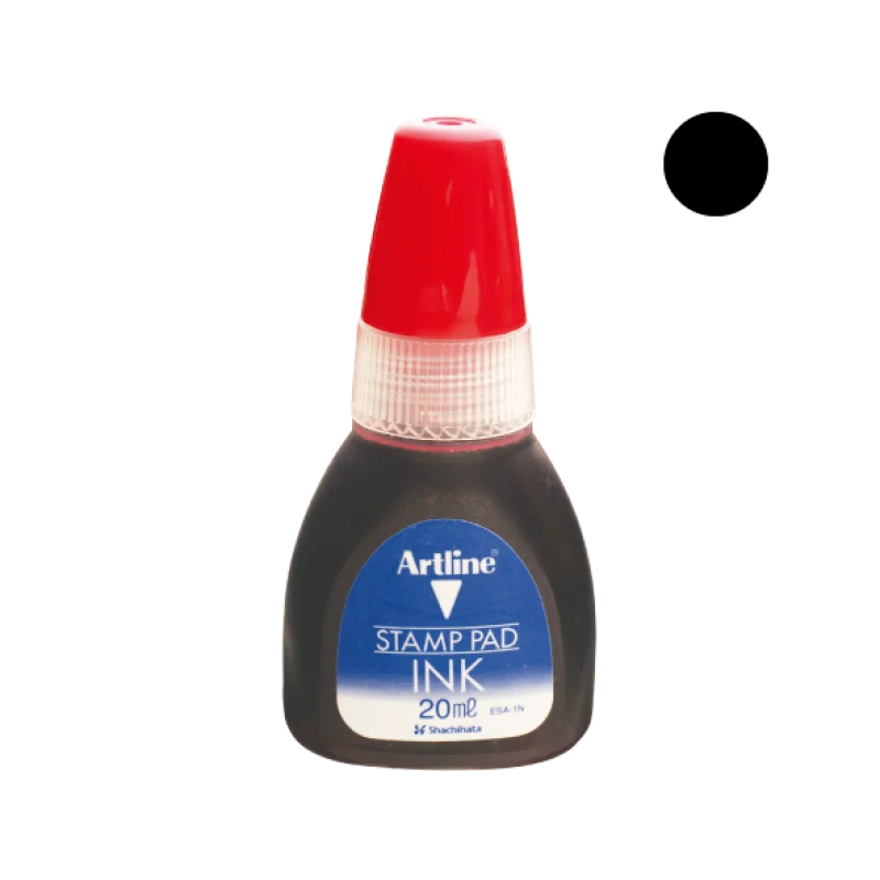 Stamp Pad Ink, Black, Bottle x 20 mL, Unit