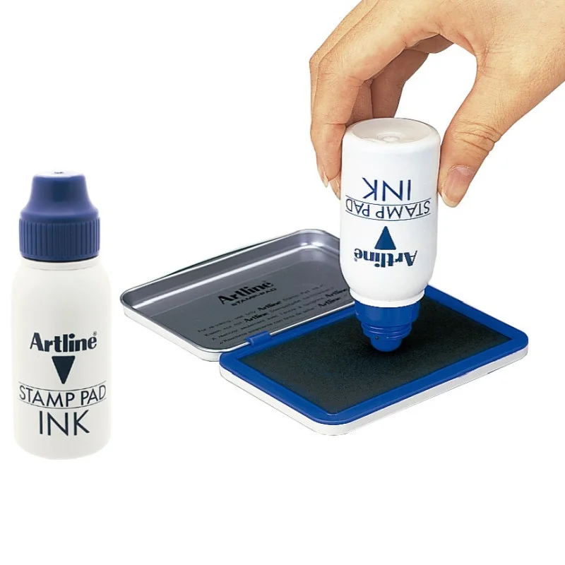 Stamp Pad Ink, Blue, Bottle x 50 mL, Unit