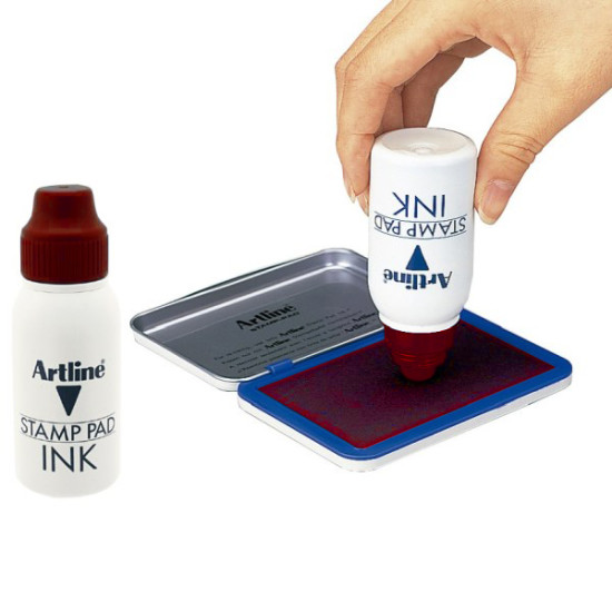 Stamp Pad Ink, Red, Bottle x 50 mL, Unit