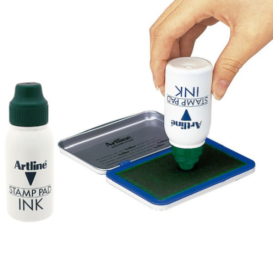 Stamp Pad Ink, Green, Bottle x 50 mL, Unit