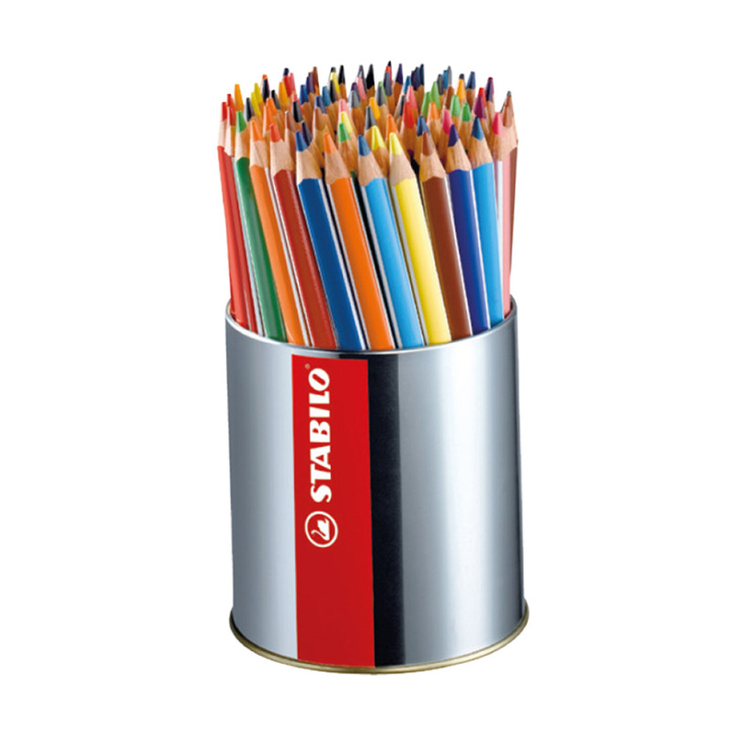 Colored Pencils, Long, Trio thick, Triangular body, 4.2 mm Lead, Display x 93 Units. 18 assorted colors.