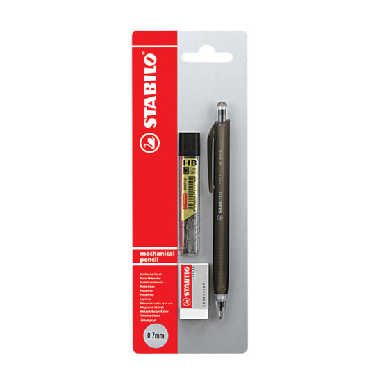 Machanical Pencil, 3557, 0.7 mm, Blistercard x 1 Unit + HB Leads Tube w/12 Units + Eraser