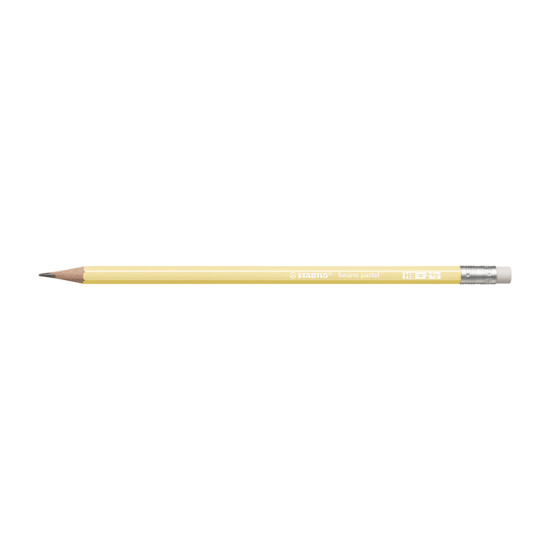 Graphite Pencils, Swano, HB, Pastel Yellow Shaft, Hexagonal body, 2.2 mm Lead, w/Eraser, Box x 12 Pcs.