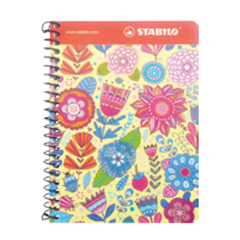 Spiral Notebook, Size 5.8" x 4.2", 1 Subject, 70 sheets (140 pages), Ruled Pages, STABILO Design, Unit.