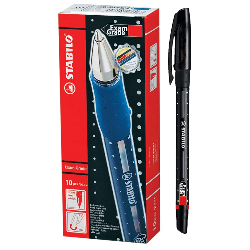 Ballpoint Pen, Exam Grade 588, Medium Tip 0.4 mm, Black, Box x 10 pcs.