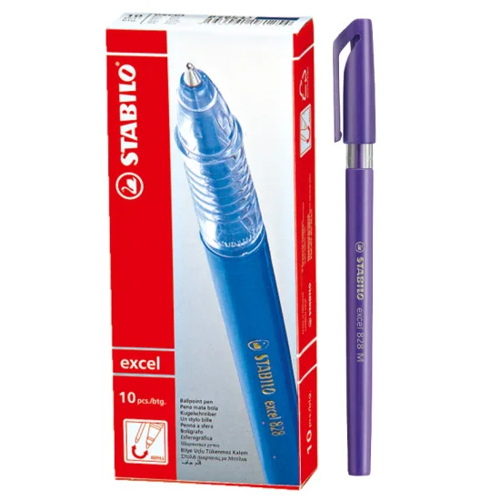 Ballpoint Pen, Excel 828, Medium Tip 0.45 mm, opaque body, Purple, Box x 10 pcs.