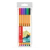 Fineliner, Point 88, Fine Tip 0.4 mm, Wallet x 6 Units. 6 Basic Colors Assorted