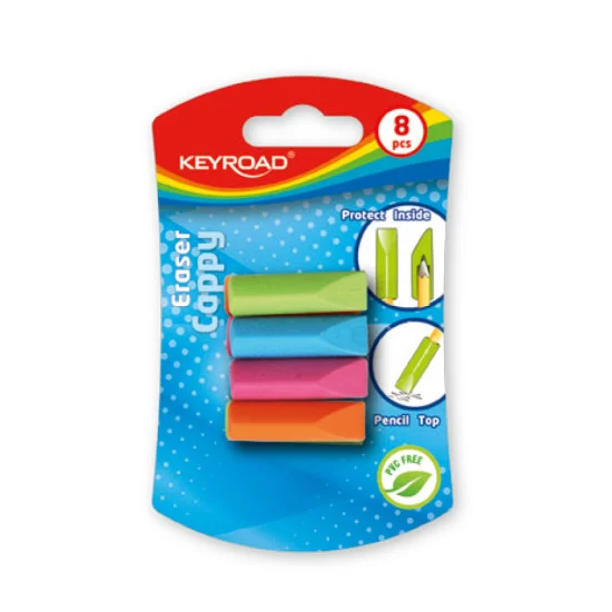 Eraser Cappy - Top Pencil  Blister x 8 Pcs.