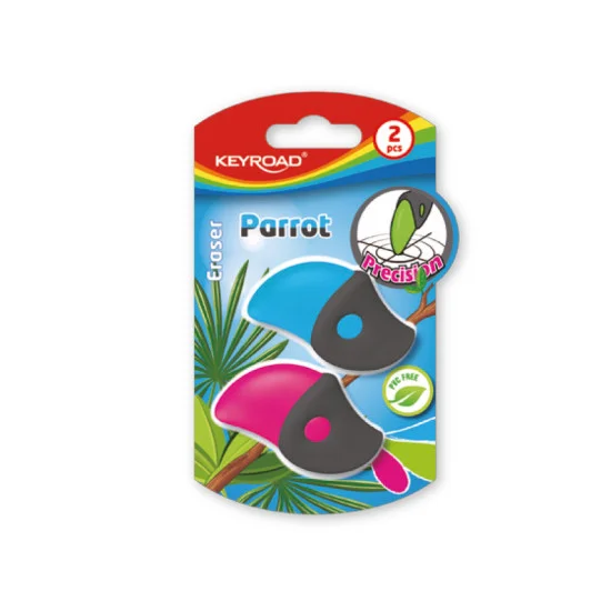 Eraser Parrot, Blister x 2 Pcs.