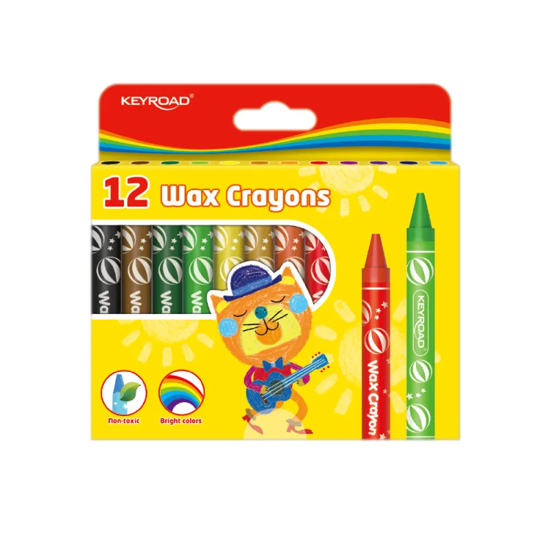 Wax Crayons Jumbo ,  11 x 105 mm,  Box x 12 Colors