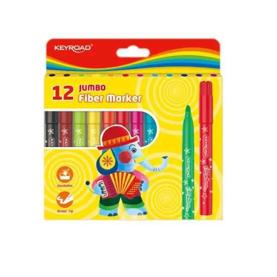 Fibre -Tip Marker,  Jumbo,   Box x 12 Colors