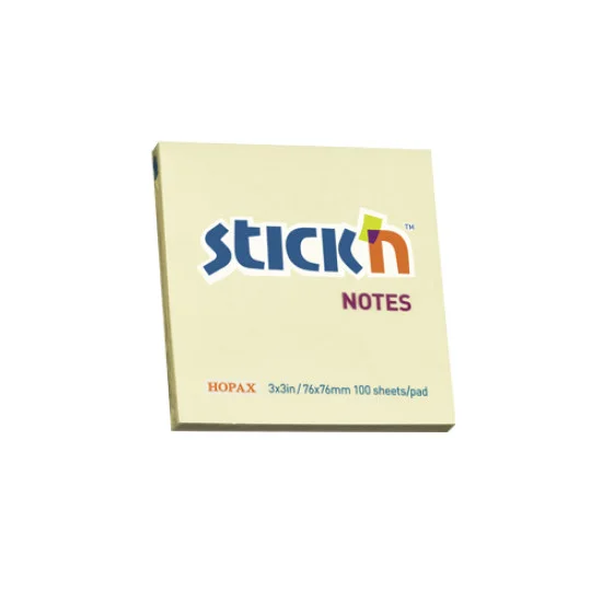 Adhesive Notes, Yellow, 3" x 3" (76 mm x 76 mm), Pad x 100 sheets